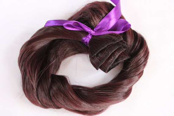 Ready To Ship 23 Wine Brown Hair Extensions 8 Piece Etsy