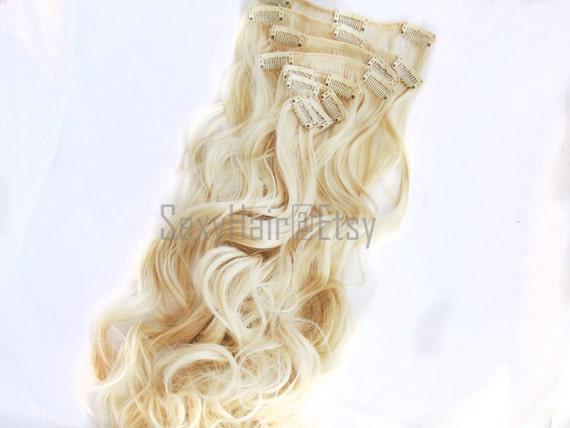 23 Platinum Blonde Hair Extensions Bleach Blonde Long Etsy