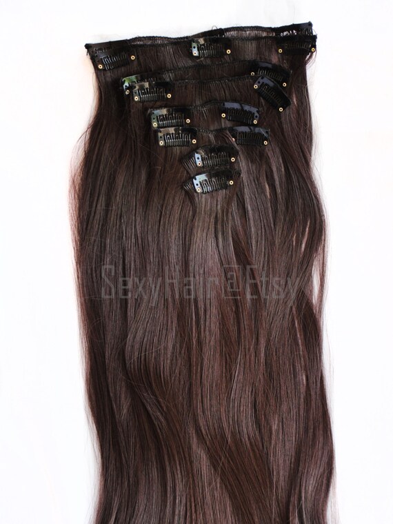 24 Medium Brown Hair Extensions Clip In Extensions Etsy
