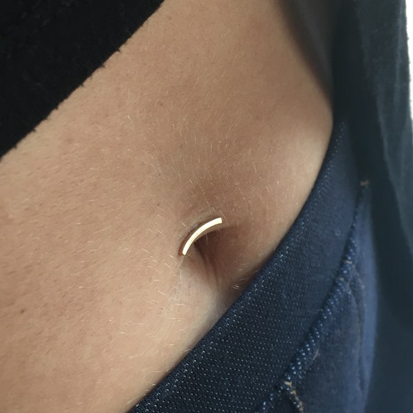 Lunula Ball-Ping and Plug Belly Button Barbell | minimal floating piercing ring jewelry simple small petite contemporary body dance dainty