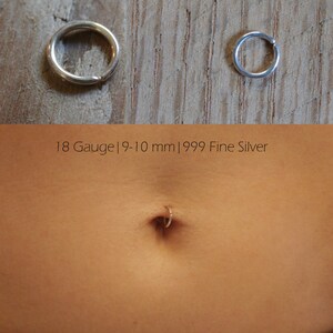 Simple Loop Belly Button Ring minimal body jewelry piercings sizes 20 18 16 14 gauges contemporary understated petite barely there small image 4