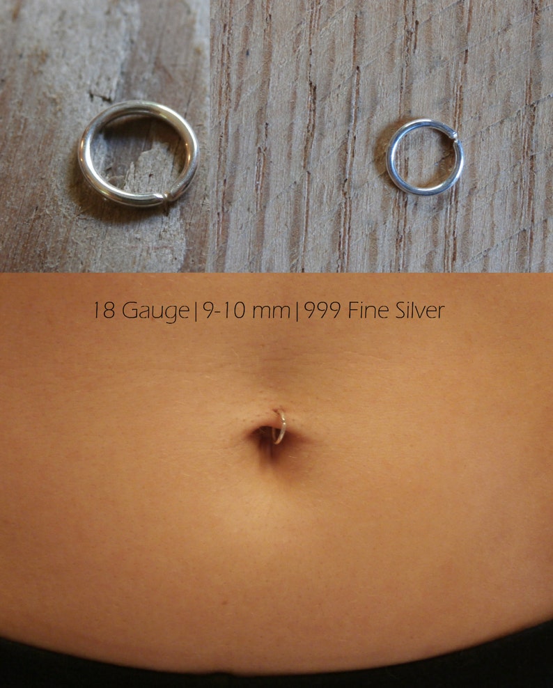 Simple Loop Belly Button Ring minimal body jewelry piercings sizes 20 18 16 14 gauges contemporary understated petite barely there small image 4