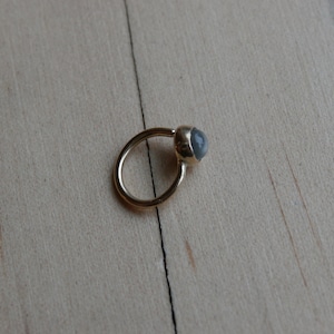 Pebble Belly Button Ring | silver 14k solid yellow pink gold-fill minimal small dainty body dance jewelry piercings simple petite cabochons