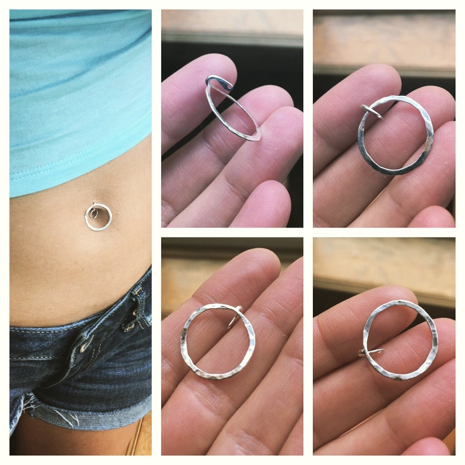 Mirage Belly Button Barbell Body Jewelry Simple Minimal Etsy