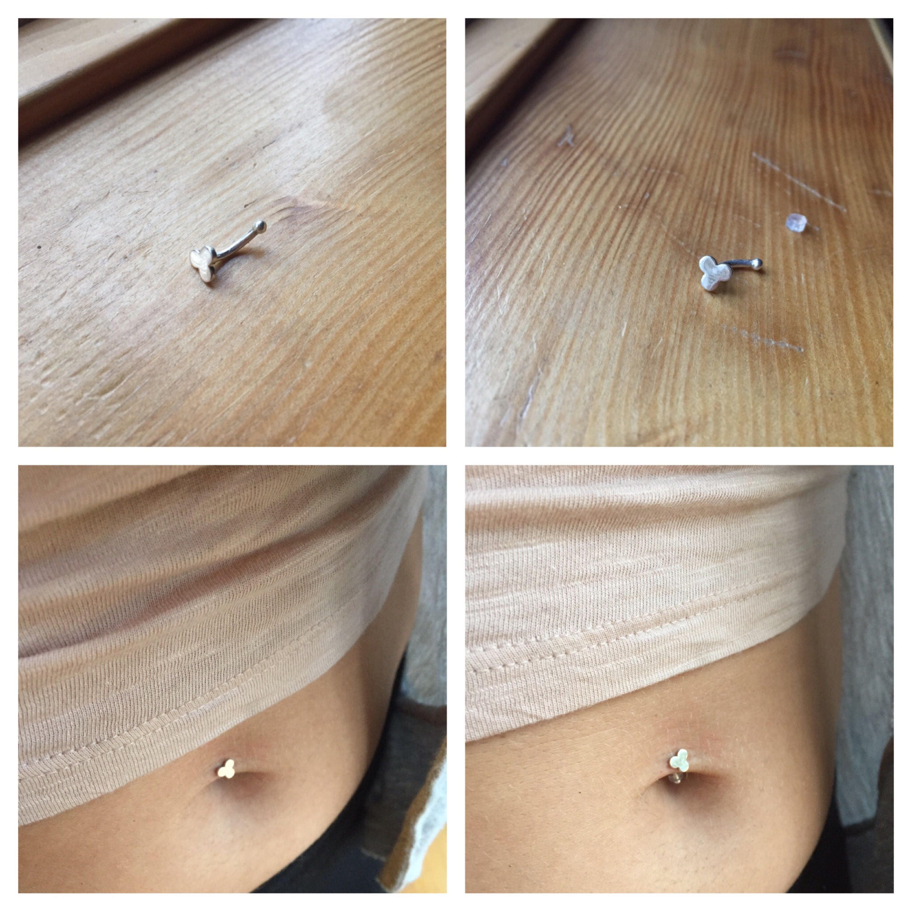 Clover Ballping and Plug Belly Button Barbell Minimal Belly Etsy