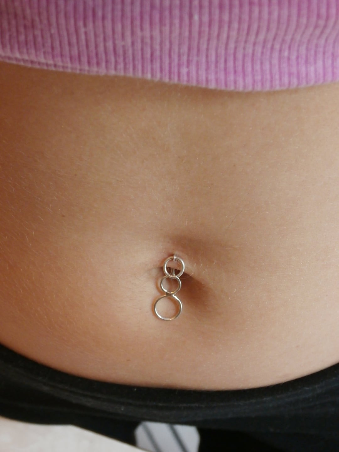 Triplet Belly Button Barbell Body Jewelry Simple Minimal Small