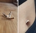 Lunula Ball-Ping and Plug Belly Button Barbell | minimal floating piercing ring jewelry simple small petite contemporary body dance dainty 