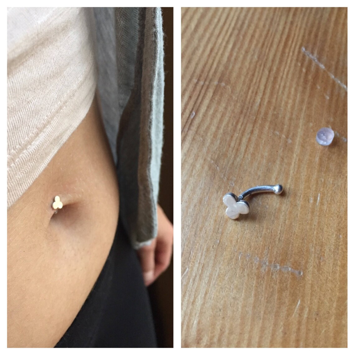 Clover BallPing and Plug Belly Button Barbell minimal belly Etsy