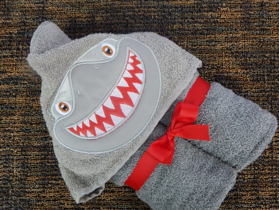 shark hooded towel