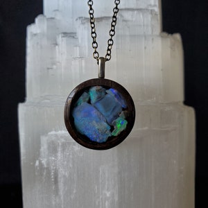 Australian Opal Necklace *Walnut wood*