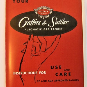 Gaffers & Sattler Kocher Gebrauch und Pflege Anleitungsheft 1950er Jahre Modelle