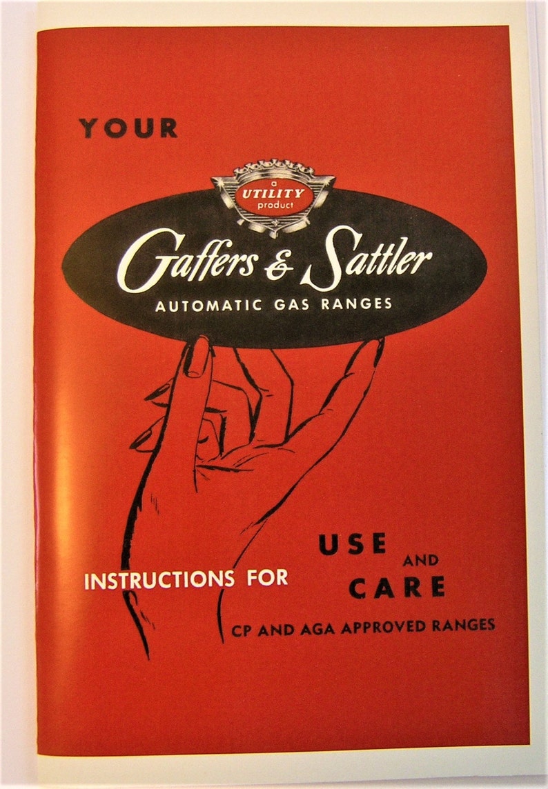 Gaffers & Sattler Stove Use and Care Guide Booklet 1950s Models Etsy