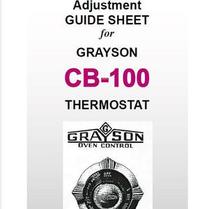Grayson CB100 Thermostat Adjustment Guide on Antique Stoves - DIGITAL DELIVERY ONLY