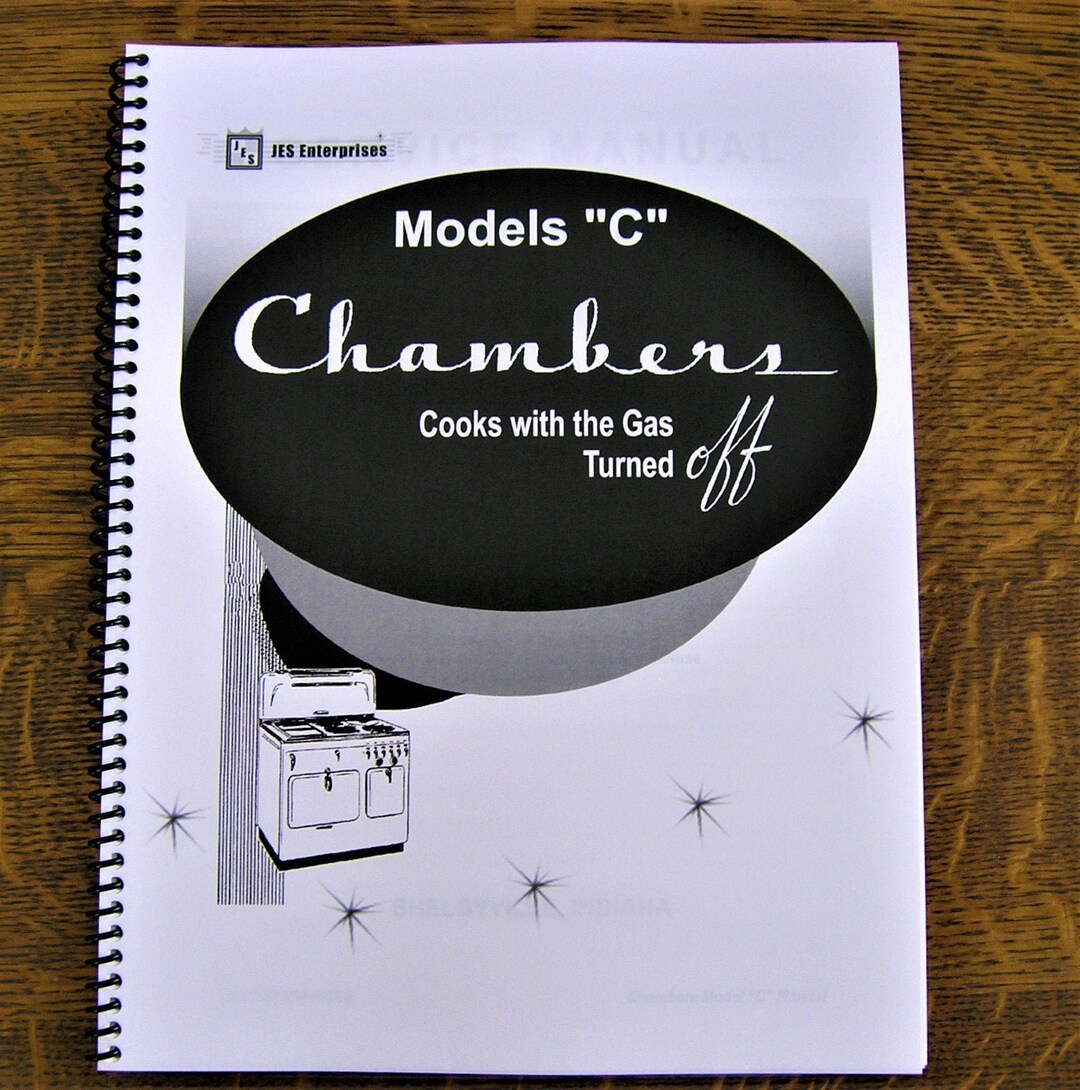 Chambers Model c Gas Stove Factory Service Manual Etsy