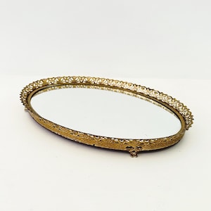 Gold Mirrored Antique Tray - Etsy