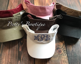 Monogrammed visor Hat- Womens golf visor- Monogram visor -Monogram Graduation -Womens visor hat -bridesmaids hats, Bridesmaid gift-
