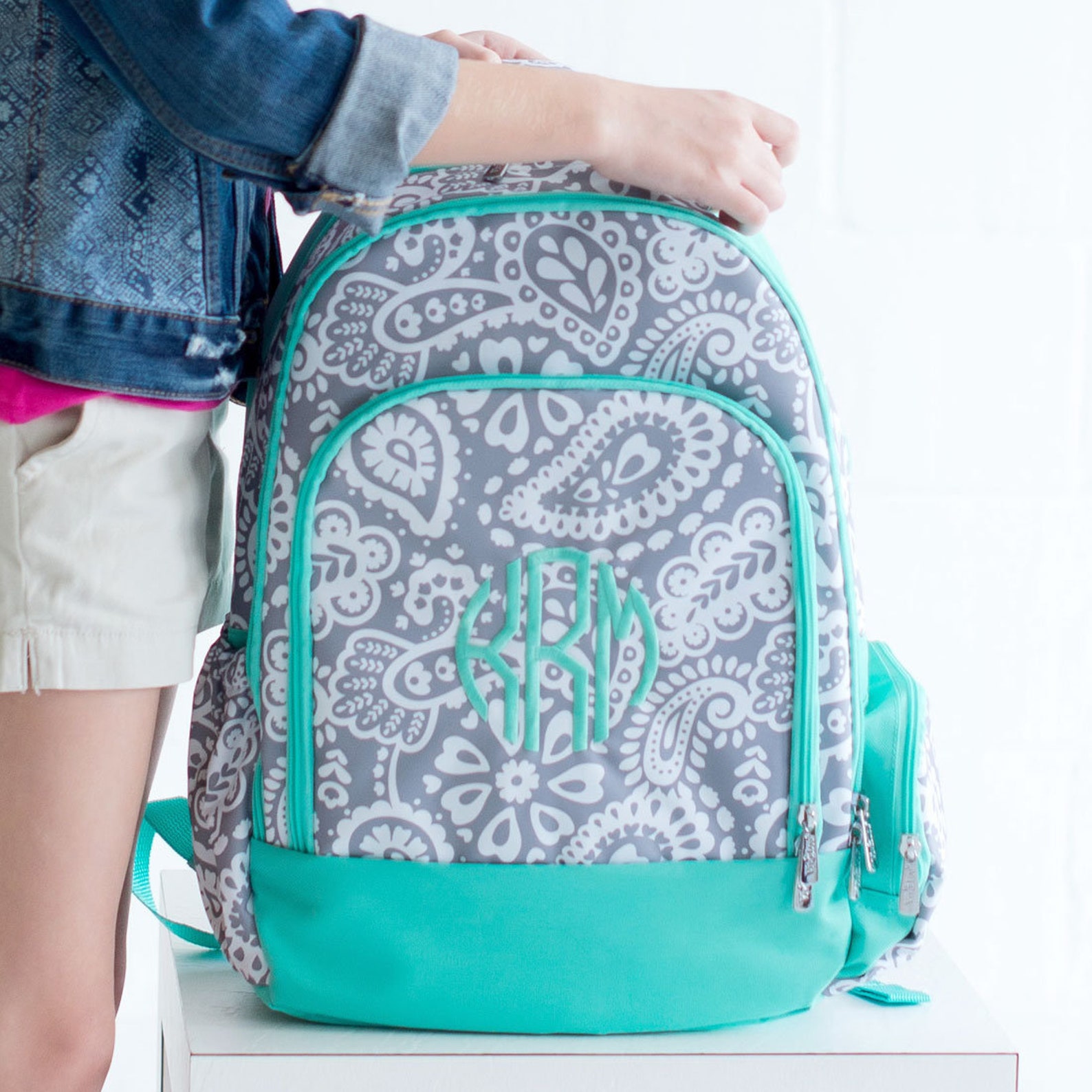 Monogrammed Backpack Book Bag Monogrammed Lunch Box Etsy