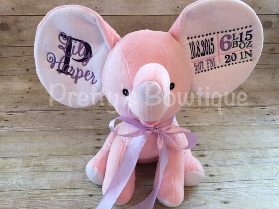 Cubbies Pink Dumble Elephant w/Embroiderable Ears  Elephant, Embroidery  blanks, Embroidery supplies