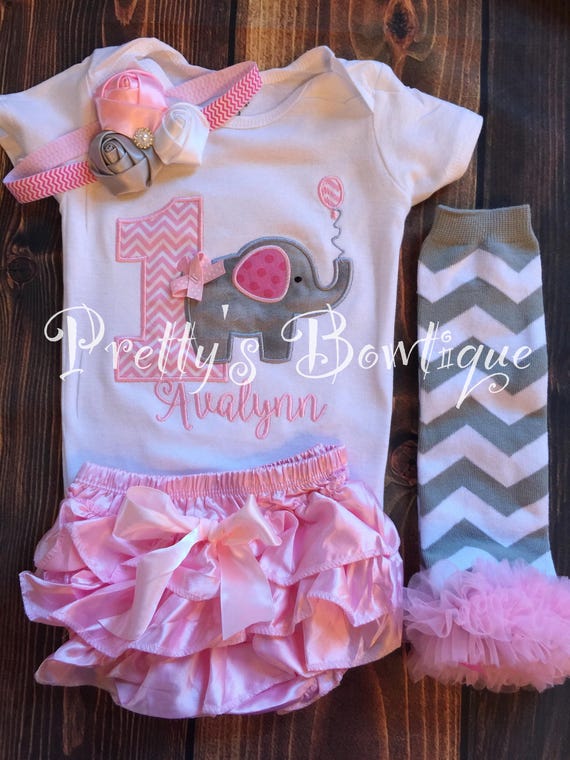 elephant 1st birthday outfit