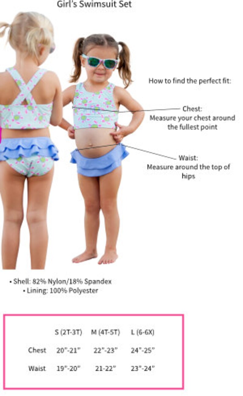 Stripe Bikini Girls Monogrammed Swimsuit -2 pc Girls Monogrammed Bathing Suit-- Ruffled Baby Swimsuit