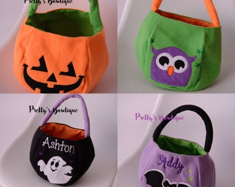 Personalized Halloween Bag Trick or Treat Bucket – 3 Designs Available