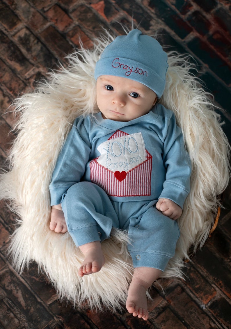 My First Valentines Day one piece romper--Baby boy Valentine's Day outfit -- 1st Valentines Day romper\u2014 XOXO\u2014 love envelope