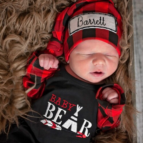 Baby Boy Coming Home Outfit Newborn Boy Monogrammed Gown and Etsy