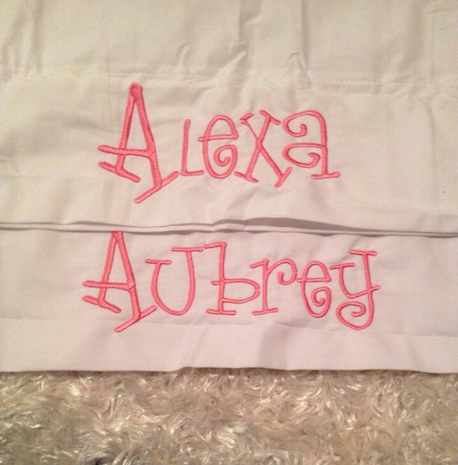 Embroidered Name or Monogram Pillow Case Etsy