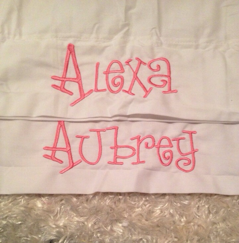 Embroidered Name or Monogram Pillow Case Etsy