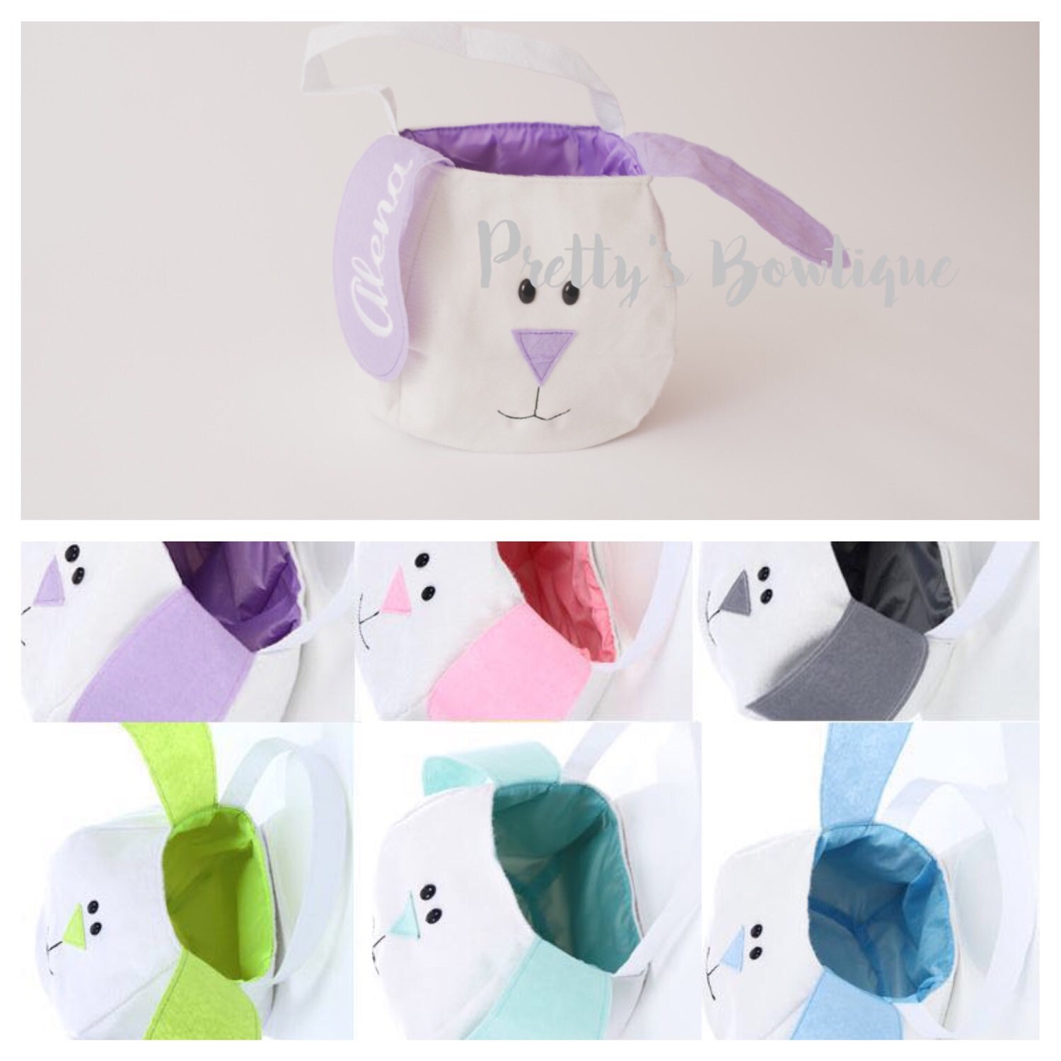 Easter Bunny Basket Personalized Easter Basket Bunny Ears Etsy