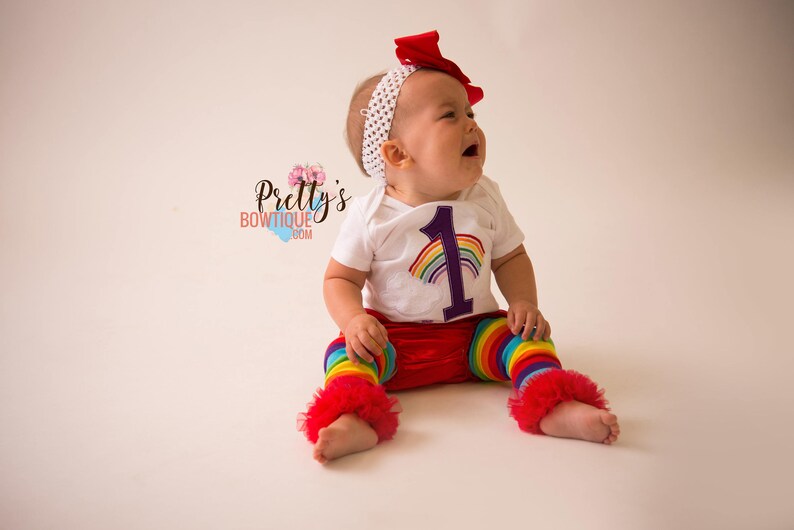 Rainbow Birthday Outfit Baby Girls Outfit Rainbow Baby Etsy