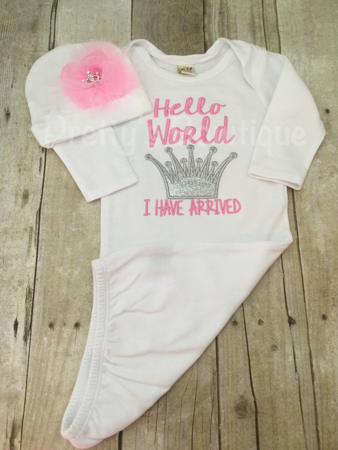 Newborn Baby Girl Coming Home Outfit Hello World I Have - Etsy