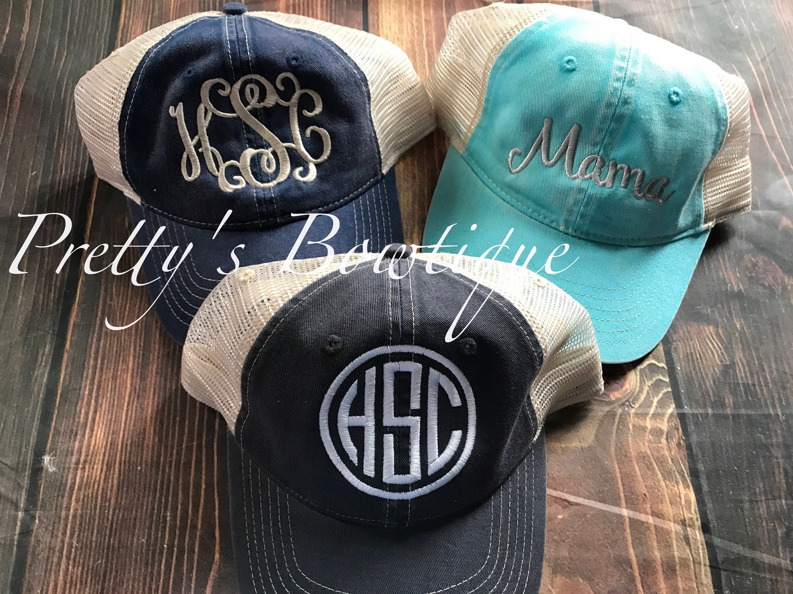 Monogrammed Baseball Hat Womens Hat Monogram hat Etsy