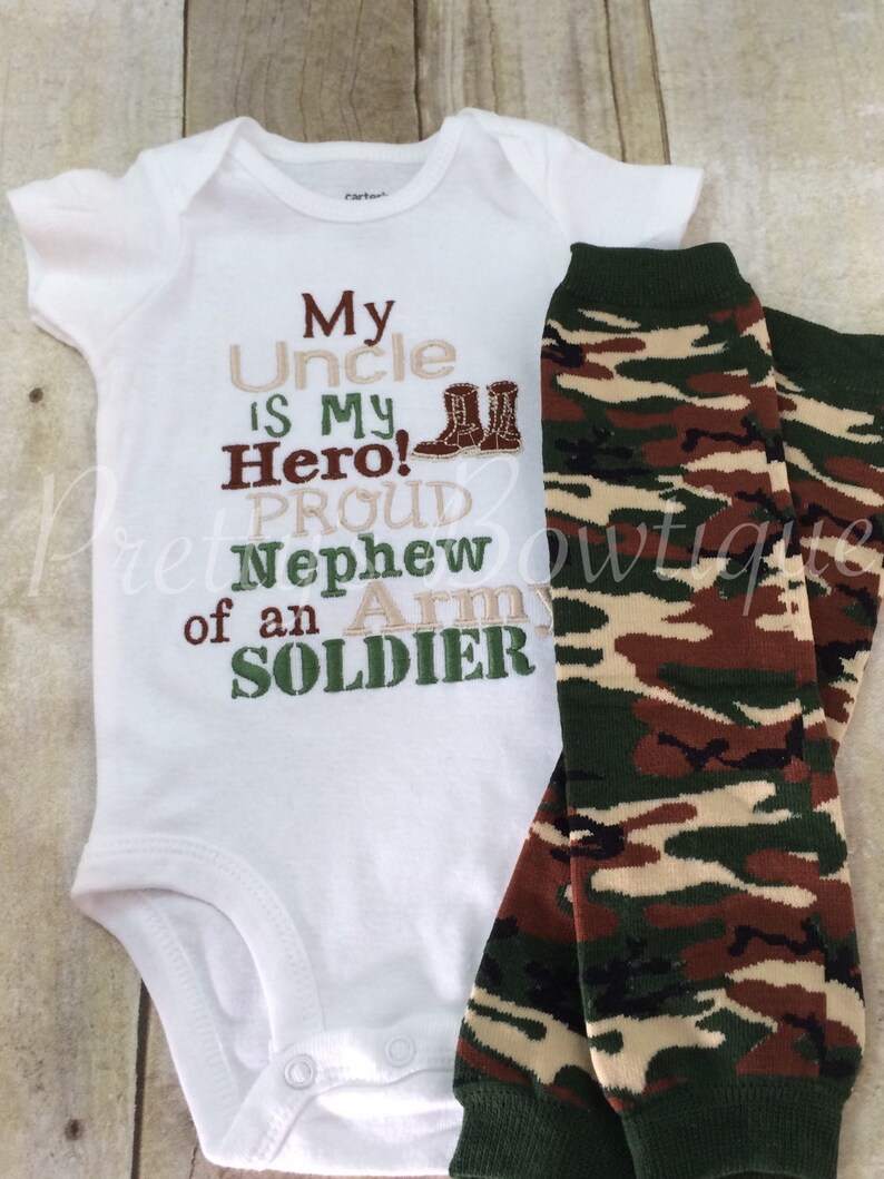 My uncle is my hero proud nephew of an army soldier Shirt or bodysuit and legwarmers