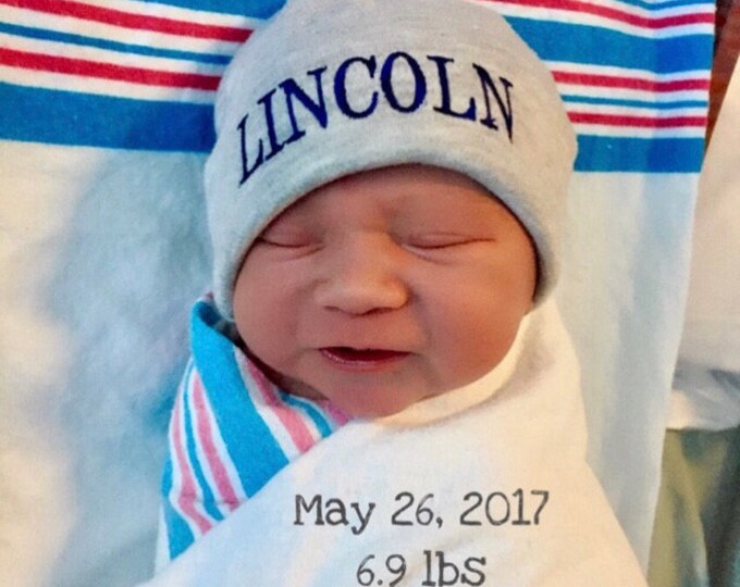 Personalized Newborn Hat Baby Name Hat Embroidered Baby Hat newborn