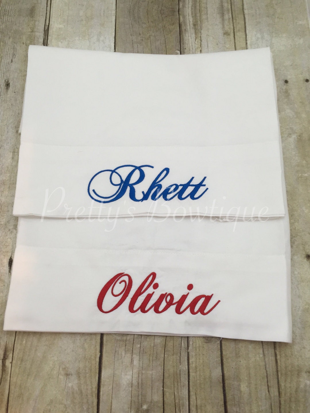 Monogram Pillow Cases Embroidered With Name or Initials Etsy