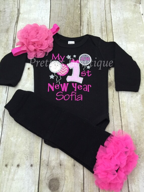 My First New Years Outfit for Baby Girl Shirt Leg Warmers Etsy