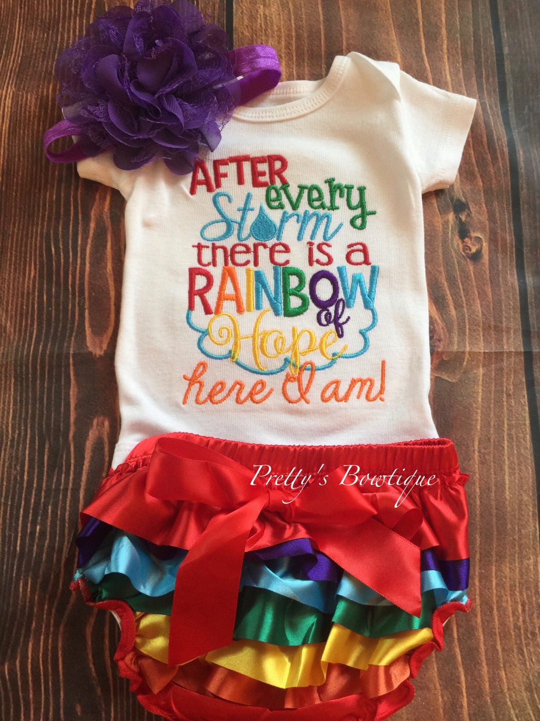 Rainbow Baby Outfit After Every Storm There is a Rainbow 3piece Outfit