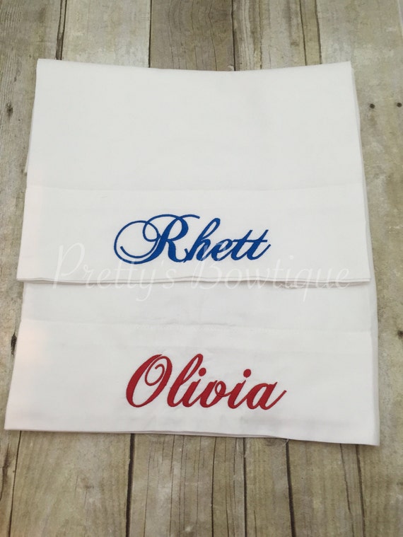 Embroidered Name or Monogram Pillow Case Etsy