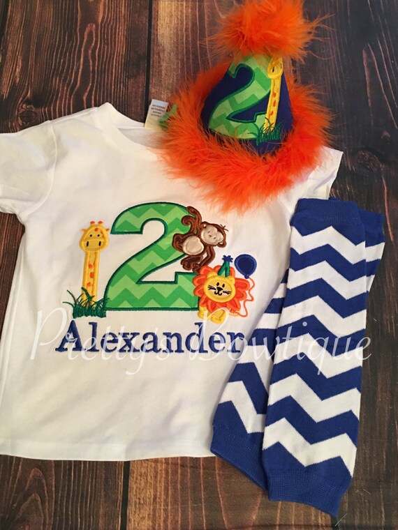 Boys Monkey Birthday Outfit Zoo Birthday Outfit Shirt or One Piece