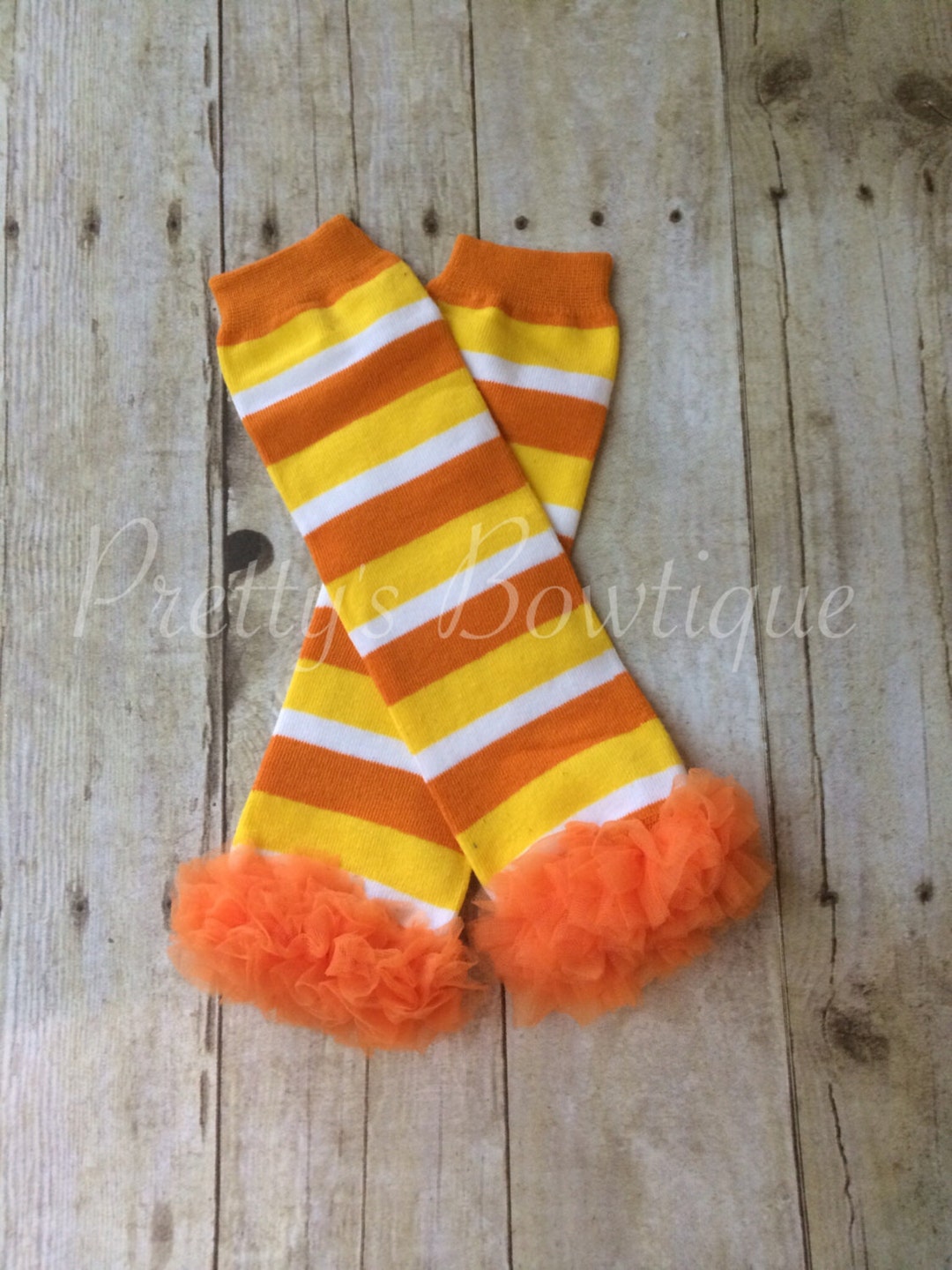 Fall Baby Leg Warmers for Girl in Orange & Yellow Stripe Candy Etsy