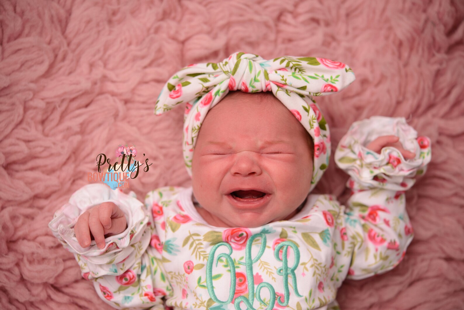 Newborn Coming Home Outfit Girls Monogram Gownmonogramed Etsy