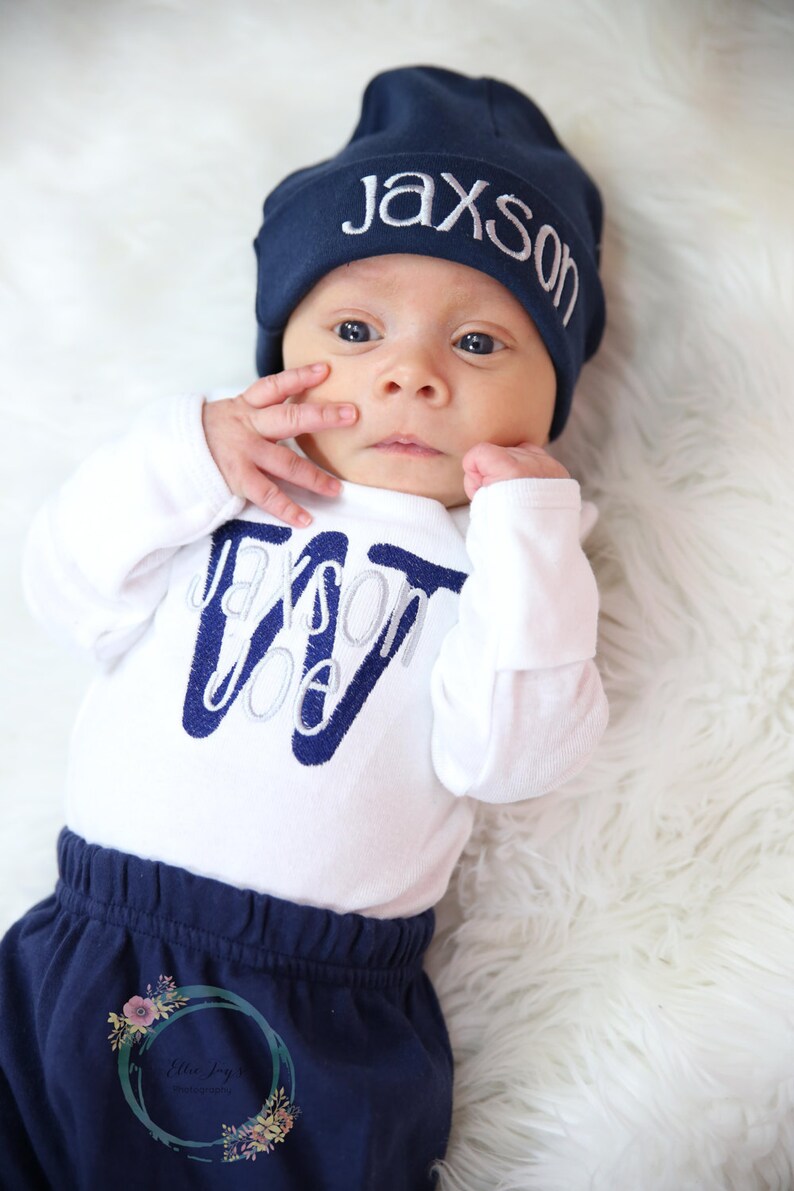 Baby Boy Coming Home Outfit Baby Boy Bodysuit Personalized Etsy