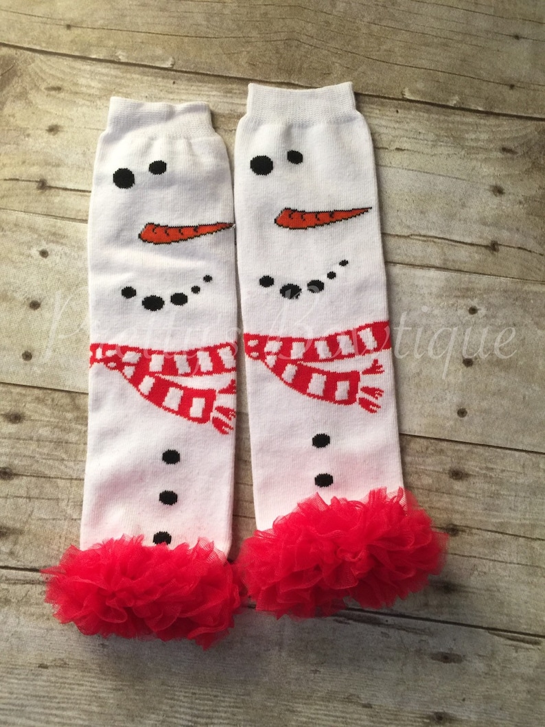 Snowman Leg Warmers for Baby Girl