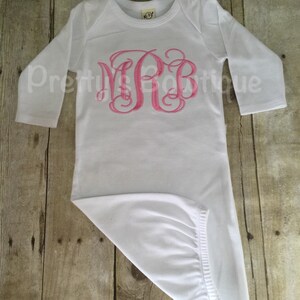 Coming home outfit girls Monogram gown~Monogramed newborn gown