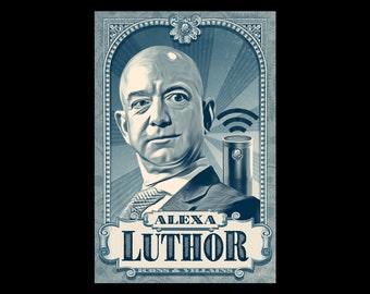 Alexa Luthor sticker satirical super villain sticker art