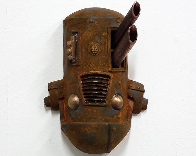 BoilerBot - Rusted Iron with Bronze pipes , Robot artwork, Steampunk Robot Sculpture, iron giant, fairytale, ironman, Scifi robot art