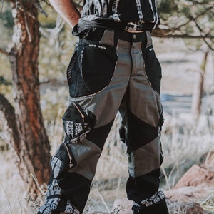 Cargo Pant Long - Black, Burningman pant , Mens Tactical Pants, Men's cargo trousers, psy trance, Men's Convertable cargo shorts steampunk