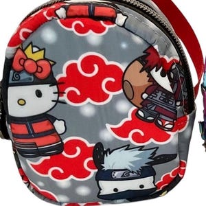Handmade miniature backpacks, clip on backpack charm bags, HK anime prints
