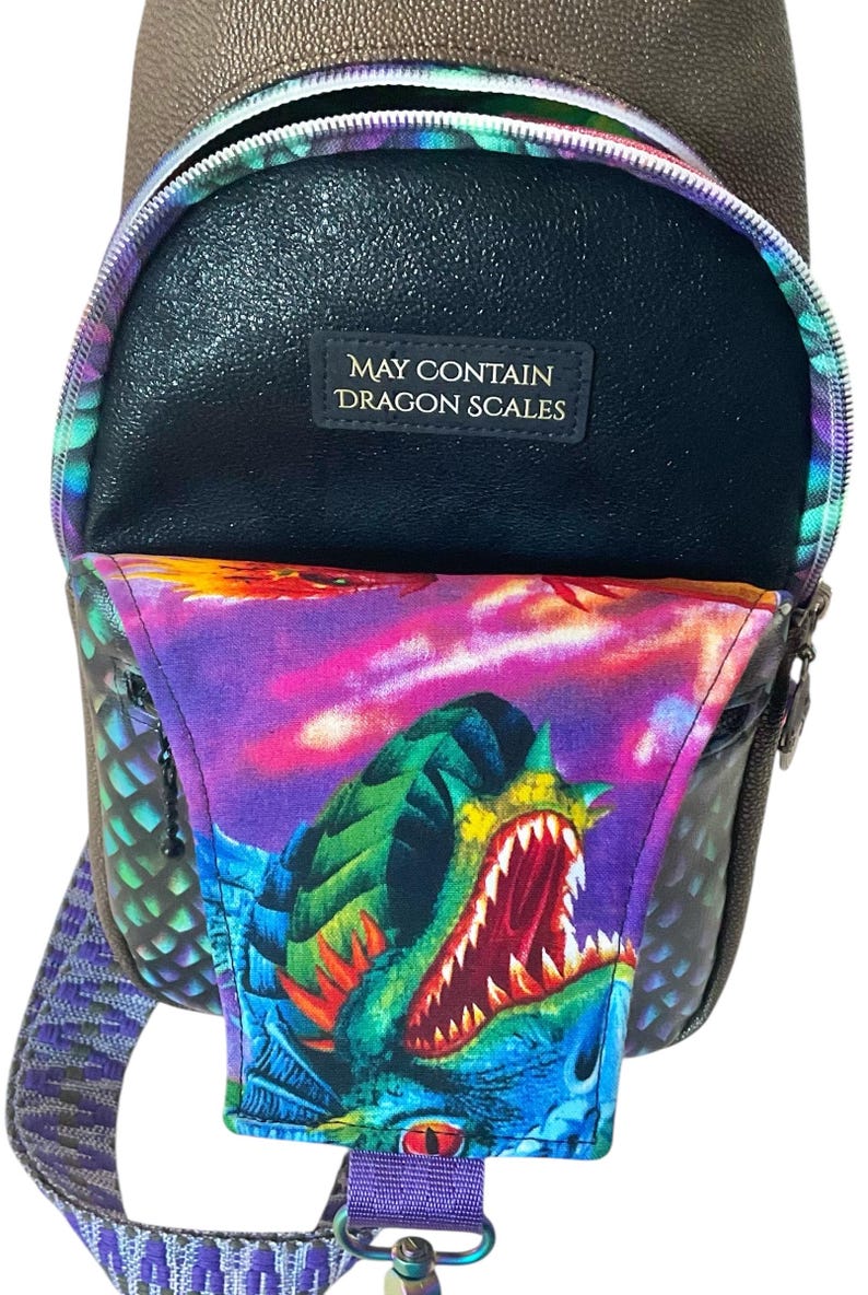 Handmade Dragon Scale Crossbody Sling Bag With Dramatic Interior - Etsy